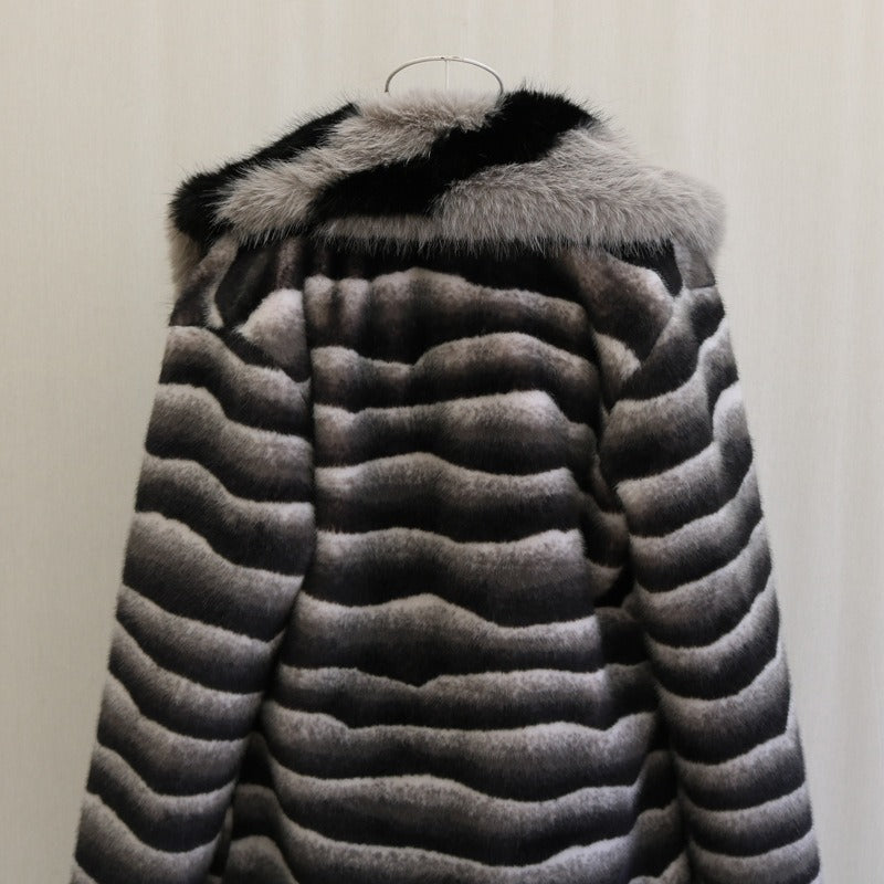 Warm Faux Fur Coat Men Mid-length Thick Fur Coat Plus Size Fur Collar Designer Men's Clothing