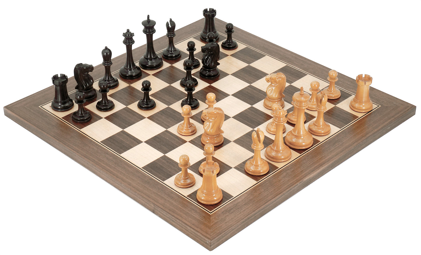 Walnut/Maple Wooden International Chess Board