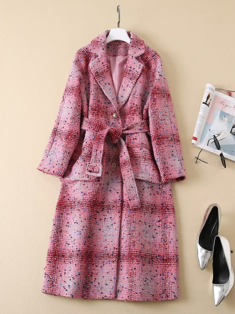 Winter Loose Woolen Coat Women's New Suit Collar Extended Wool Tweed Coat