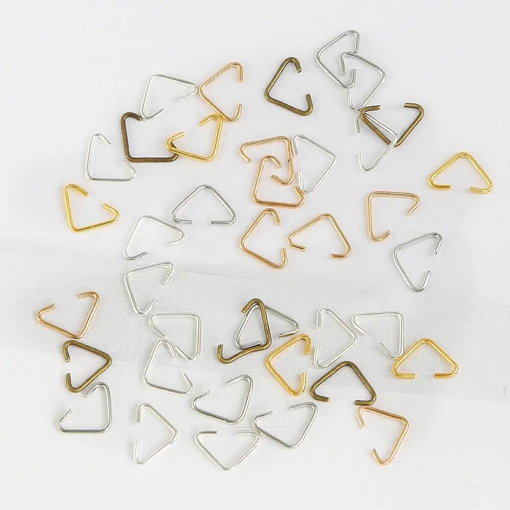 100pcs Triangle Loops Jump Rings 6x10mm Split Rings Jewelry Connector Findings Accessories for Jewelry Making