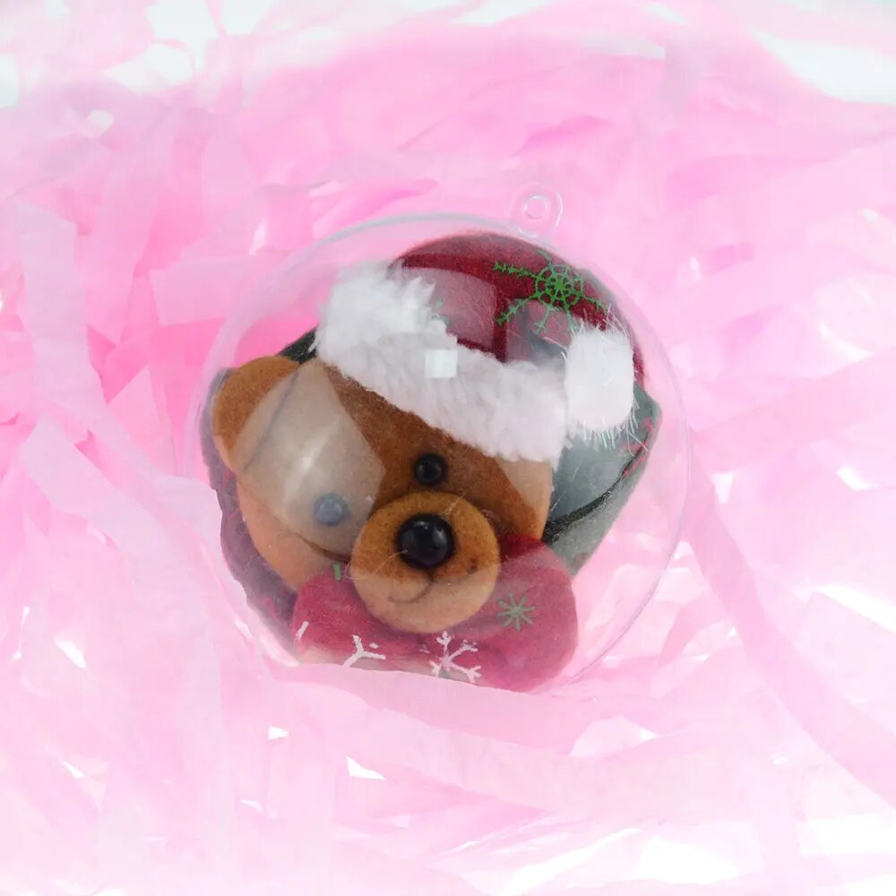 1pcs 2-9cm Open Plastic Clear Bauble Ornament Gift Present Box Decoration Christmas Tress Decorations Ball Transparent