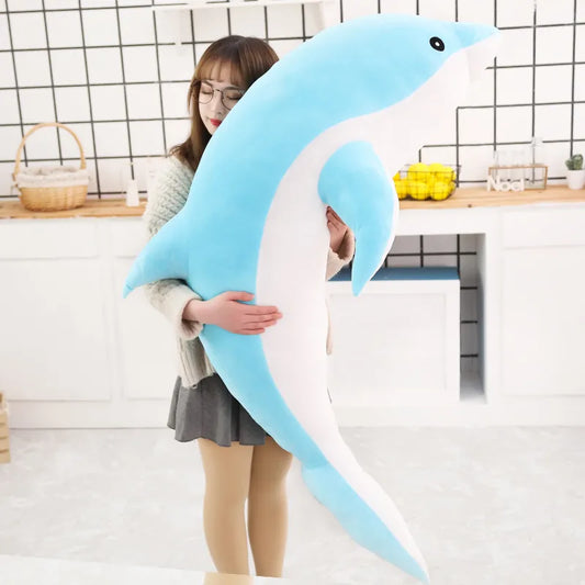 160cm Large Kawaii Dolphin Plush Toys for Children Stuffed Sea Animal Doll Soft Baby Sleeping Pillow Lovely Gift for Kids Girls