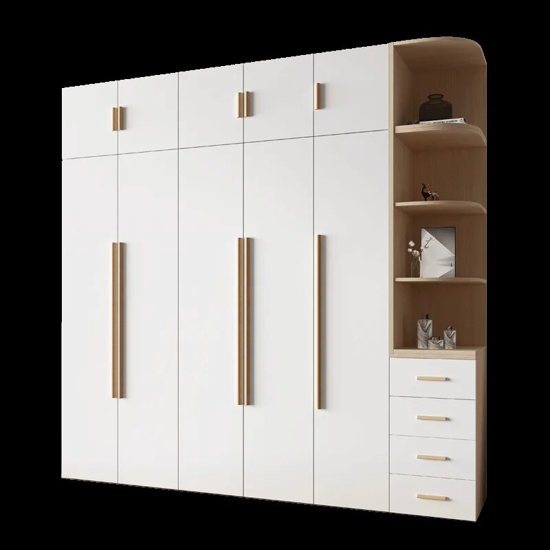 Whole Wardrobe Plate-Type Full Set of Assembled Furniture Simple Bedroom Five-Door Economical Wardrobe