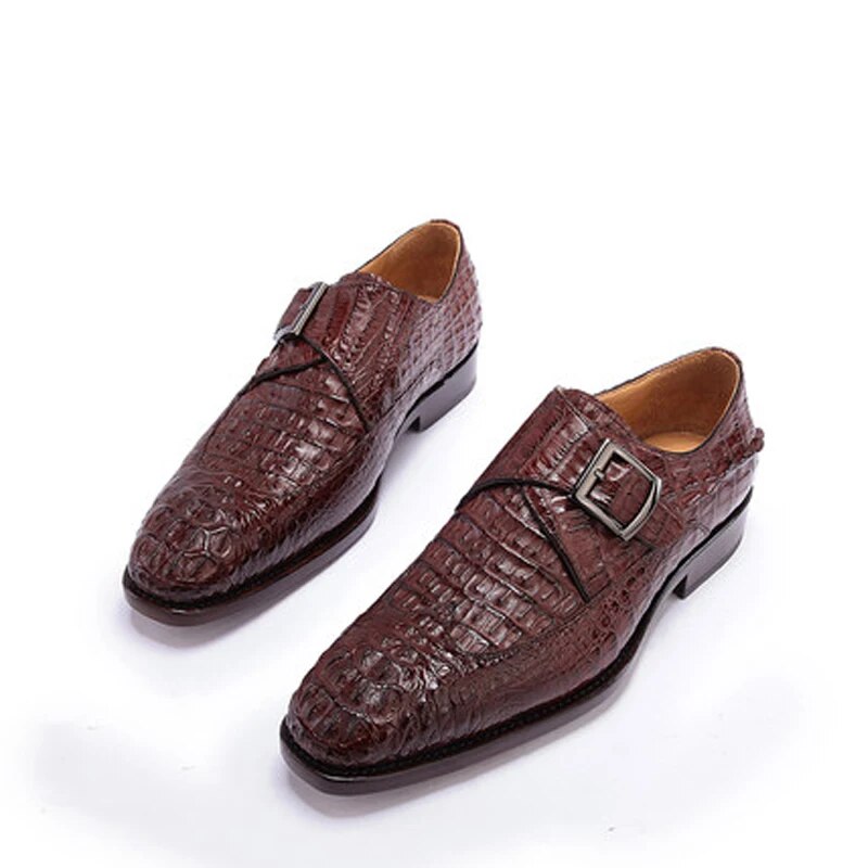 weitasi crocodile  Men's shoes new arrival real leather sole Round head crocodile shoes male shoes fashion