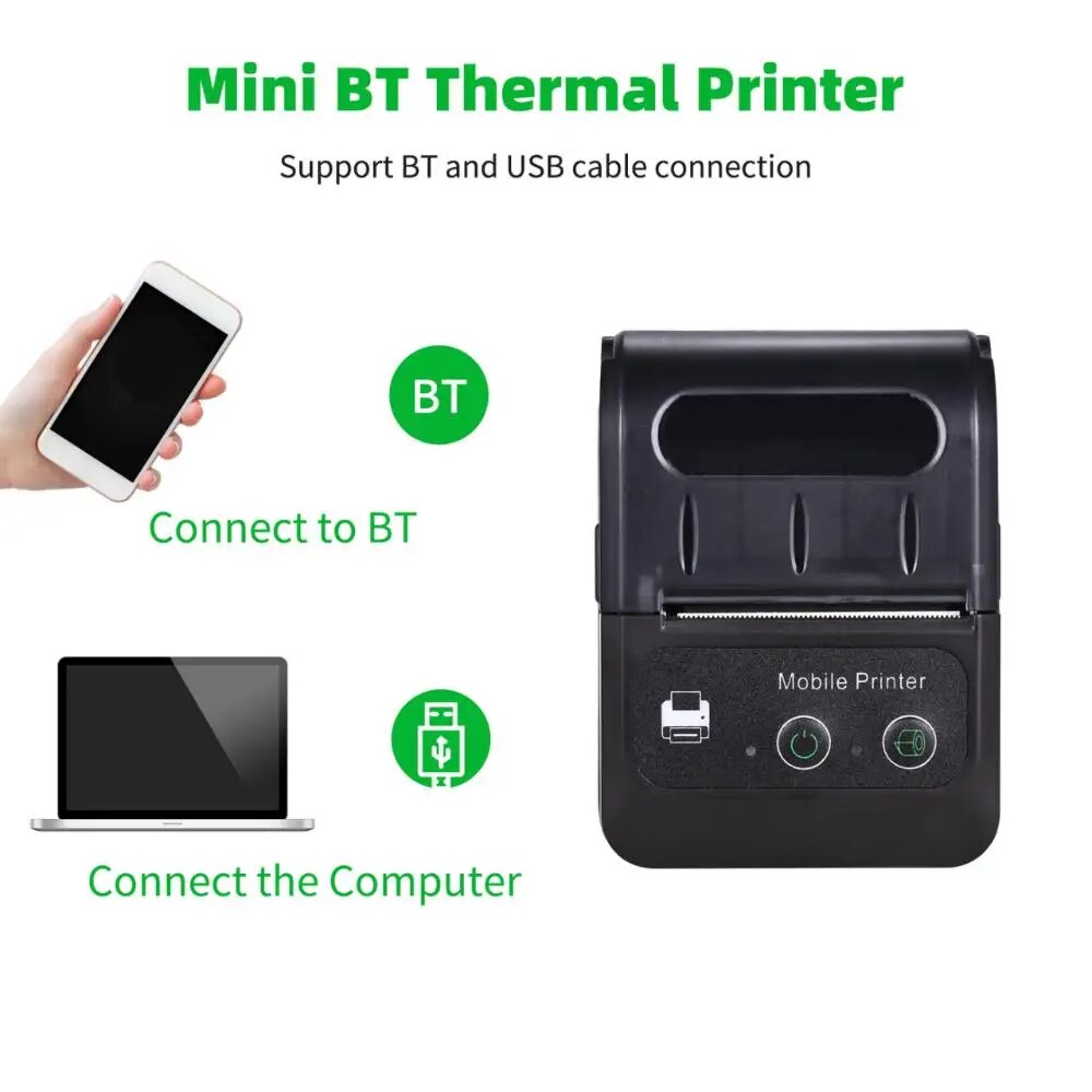 Wireless Mini Bluetooth Thermal Printers Portable Thermal Receipt Printer 58mm Mobile Phone Android POS PC Pocket Bill Impresora