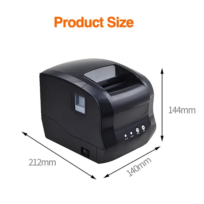 Xprinter Thermal Label Printer Barcode Sticker USB Bluetooth Printers Print 20mm-80mm 365B 370B DT325B for Android iOS Windows