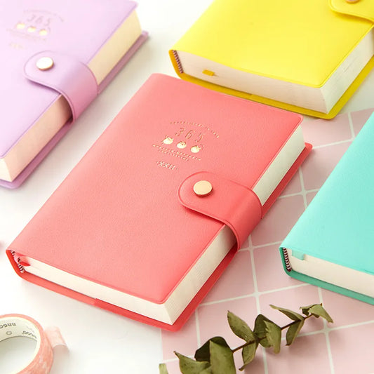 2023 New Arrival Cute Kawaii Notebook 365 Journal Diary Planner Notepad Organizer Paper Note Book A6 Agendas Korean Stationery