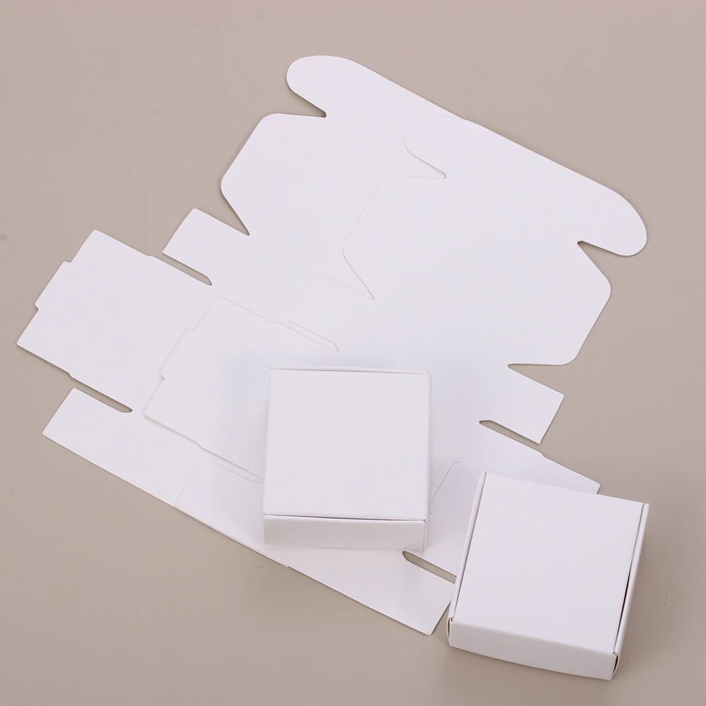 10PCS/pack Handmade Candy Jewelry Packaging Wrapping Cardboard Small Kraft Paper Packing Square Bottom Gift Boxes