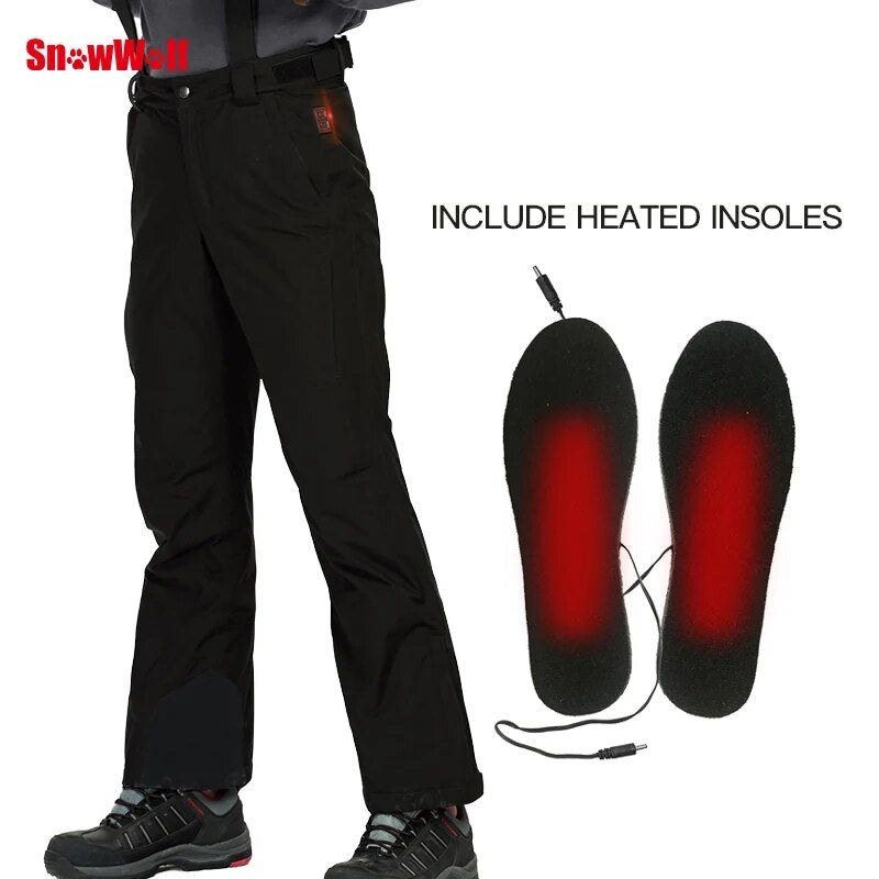 2022 Men Winter Ski Pants USB Infrared Heated Wintersport Pants Electric Thermal Snowboard Waterproof Trousers ski trousers men