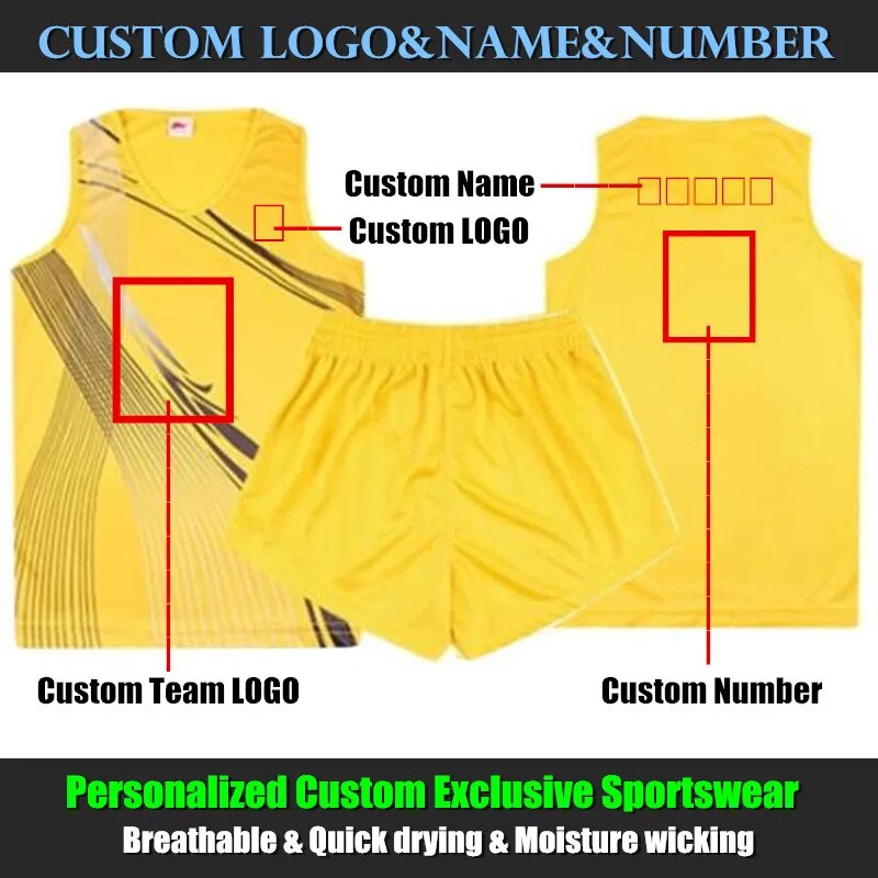 100set Custom LOGO&Name&Number,Lovers Running Sets Man&Women Pro Dash&Marathon Long Running Shorts Vests Top Tanks Sportwear 4XL