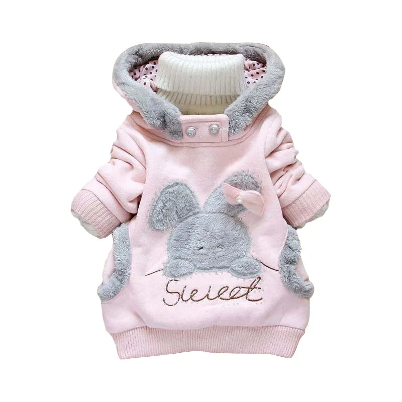 2020 Retail Children Hoodies Clothing Outerwear Girls Cartoon Rabbit Fleece Hoody Jackets Coat Baby Kids Clothes