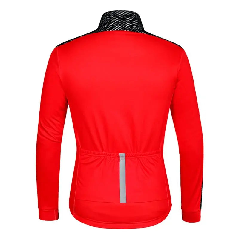 WOSAWE Winter Cycling Jackets Thermal Fleece Jacket Windproof Long Sleeve Cycling Jersey Clothing Wear Reflective Clothes Coat