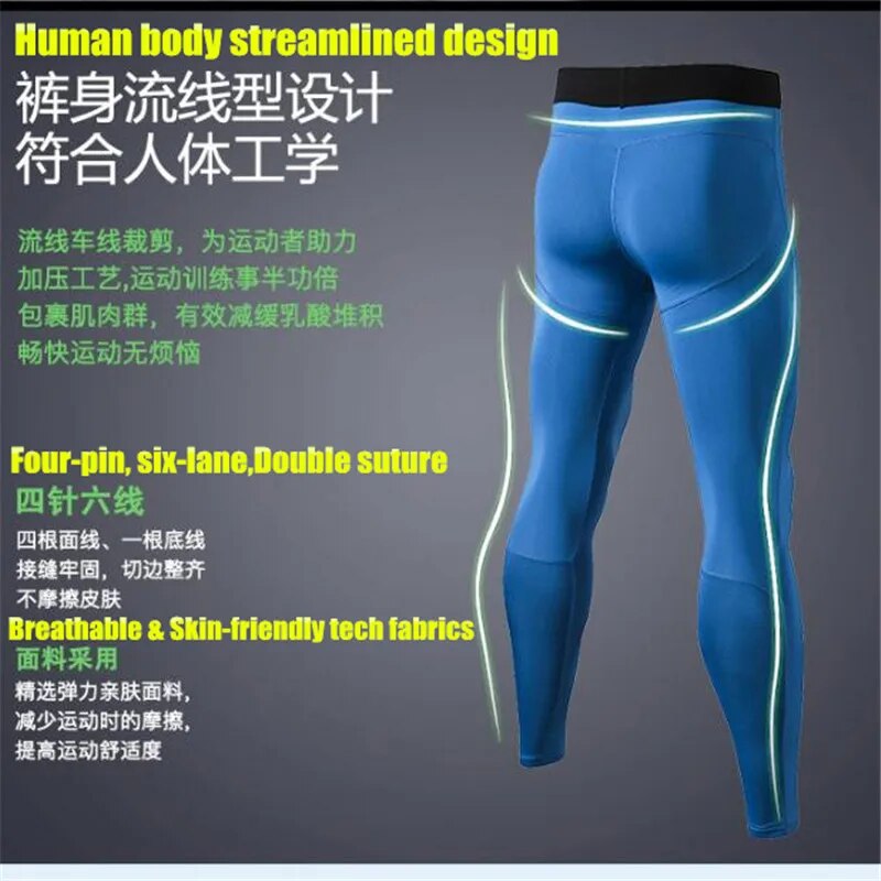 200p Men Pro Shaper Compression Underwear 3D Tight Pants,High Elastic Sweat Quick-dry Wicking Sport Fitness Bottom Long Trousers