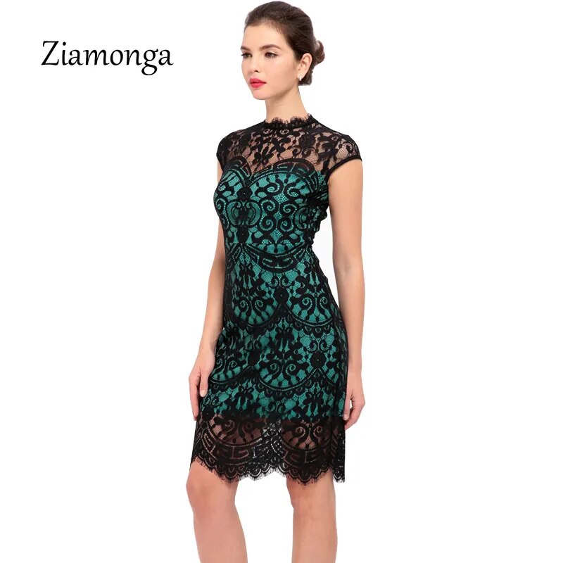 Women Summer Dress 2017 Elegant Knee Length Midi Floral Lace Dress Wear To Work Sheath Bodycon Sexy Dress Casual Women's Dresses