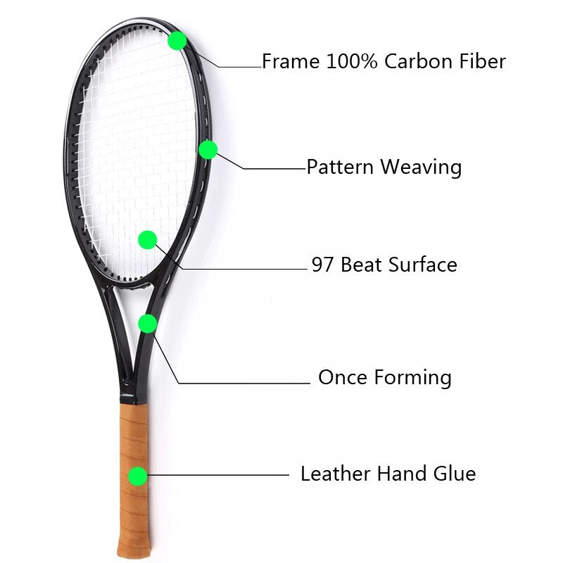 WOVEN 97  Tennis Racket with Bag Woven Technology Carbon Fiber  Tennis Racket