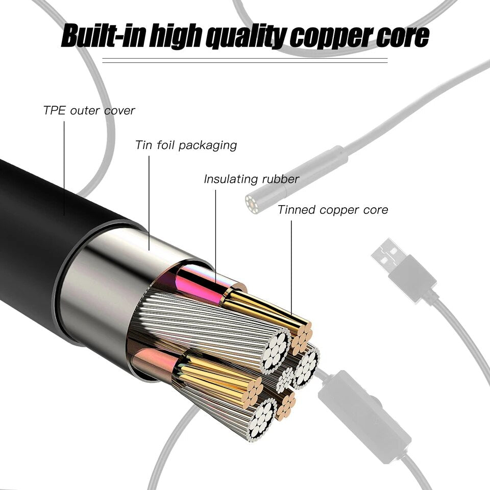 Wsdcam 2M/5M/10M 8mm F200 Endoscope Camera HD 1080P with 4.3 Inch Screen Display 2000mAh 8 LED Light Inspection Borescope Camera