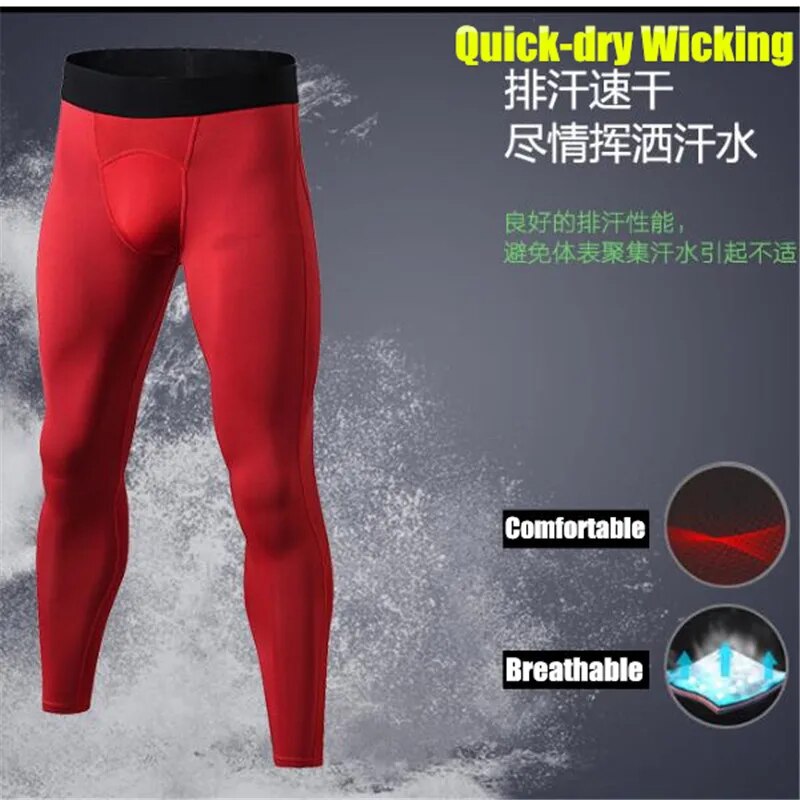 200p Men Pro Shaper Compression Underwear 3D Tight Pants,High Elastic Sweat Quick-dry Wicking Sport Fitness Bottom Long Trousers