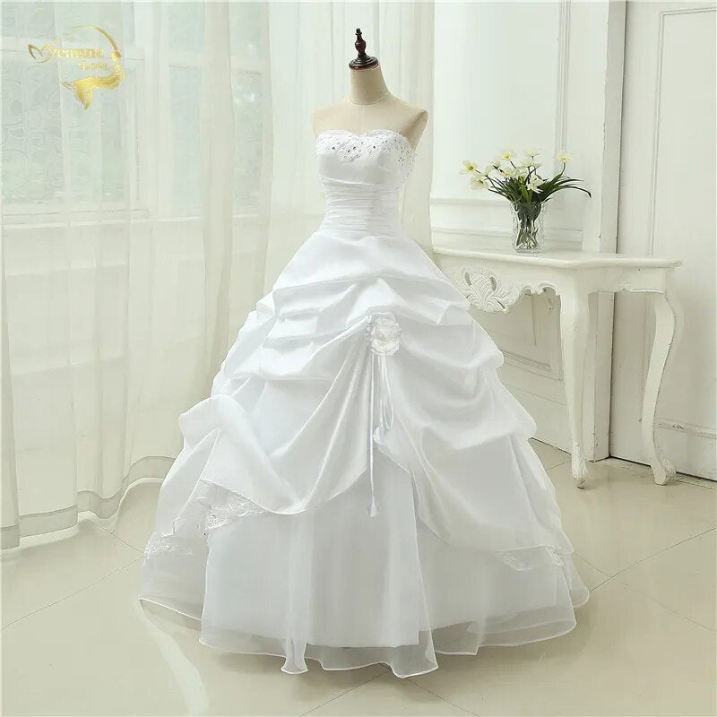 Wedding Gown A line Vestido De Noiva Applique Sequins Sweetheart Casamento White Ivory Plus Size 2023 Wedding Dresses OW 2043