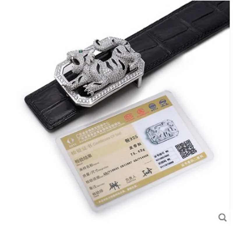 weitasi Crocodile skin belt man belt for men animal head business leisure