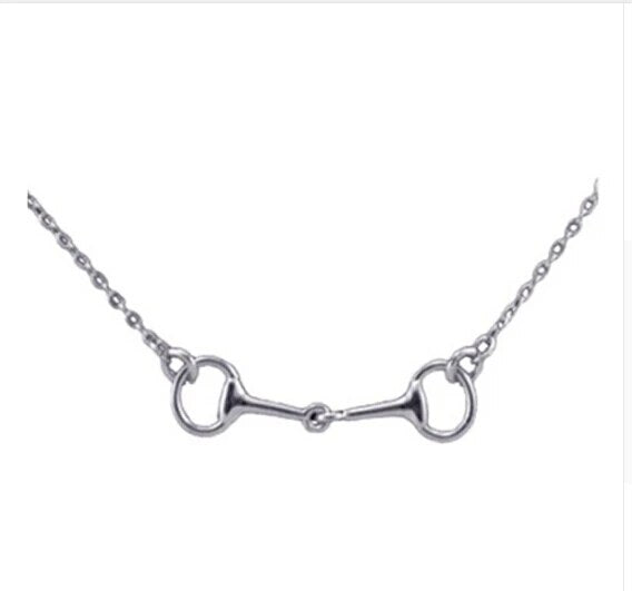 100% 925 sterling silver high polish silver iron Stirrup horse style equestrian pendant necklace