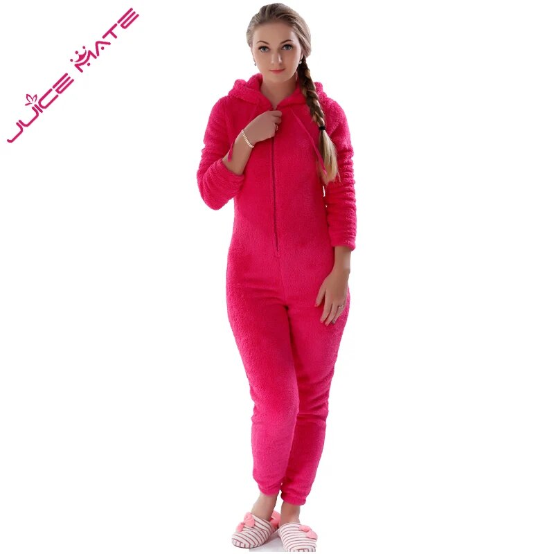 Winter Warm Pyjamas Women Onesies Fluffy Fleece Jumpsuits Sleepwear Overall Plus Size Hood Sets Pajamas Onesie For Women Adult