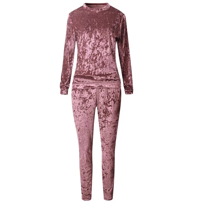 2023 Autumn Velvet Tracksuit Women Sets Two Piece Winter Velour Tracksuit Ladies Sweat Suit 2 Piece Outfits For Women Sweatshirt