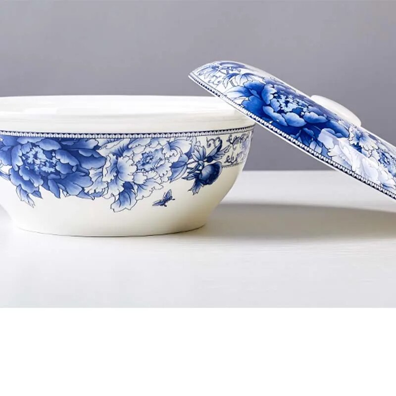 1 x Jingdezhen Bone China 9 Inch Soup Bowl Soup Pot Microwave Applicable