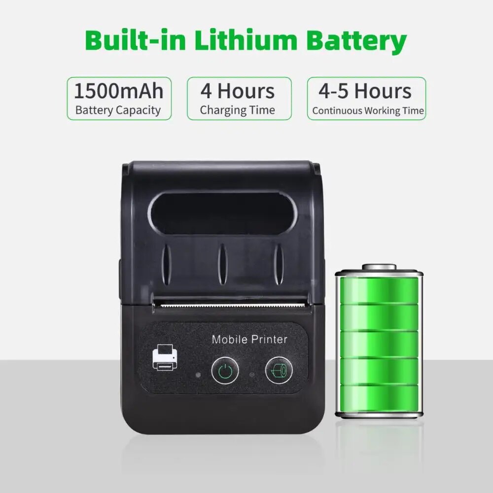 Wireless Mini Bluetooth Thermal Printers Portable Thermal Receipt Printer 58mm Mobile Phone Android POS PC Pocket Bill Impresora