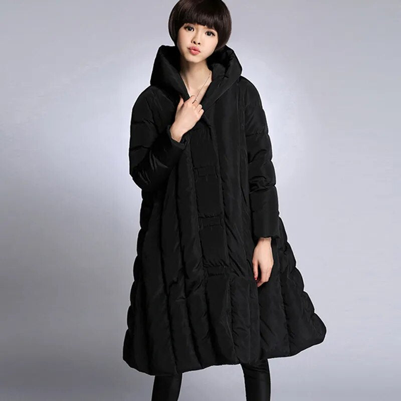 2020 womens winter thick down coats black navy blue army green red  8XL size  clothes female  long jackets for women winter