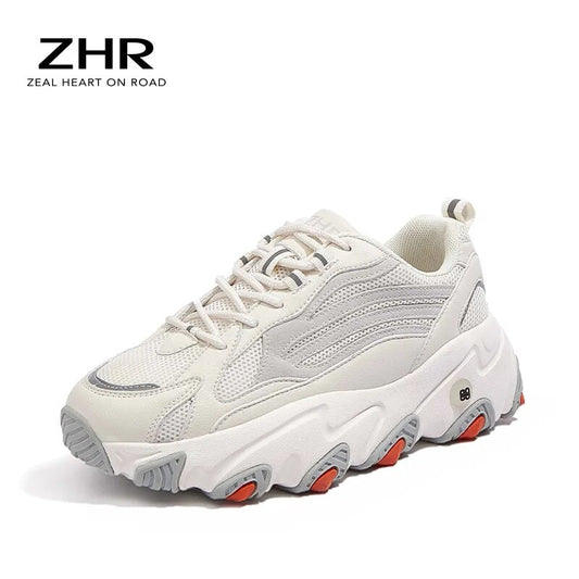 2021 Fashion Women Shoes Chunky Casual Sport Sneakers Thick Heels Female Walking Vulcanize Shoes Comfortable Ladies Sneakers