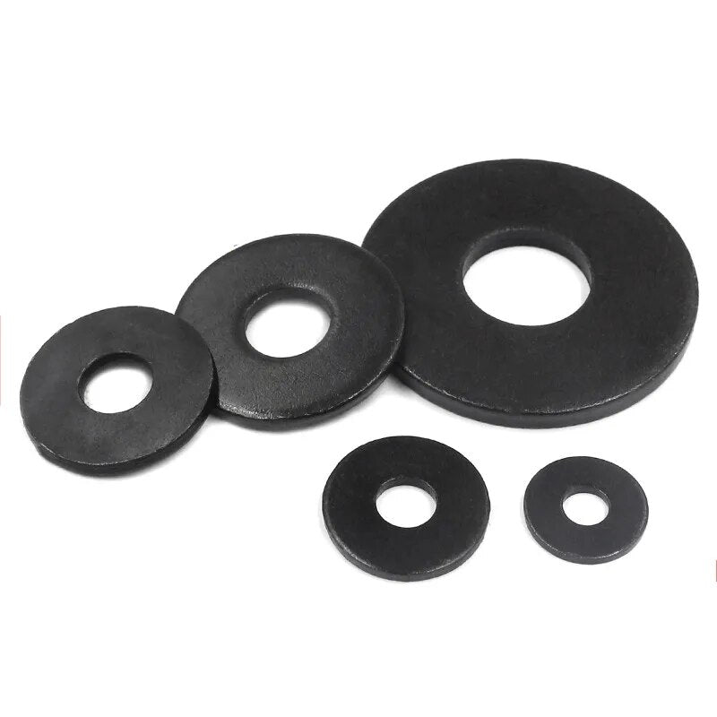 2/5/10/20/25pcs M3 M4 M5 M6 M8 M10 M12 M14 M16 Black Grade 8.8 Steel Large Size Oversize Big Wider Flat Washer Plain Gasket