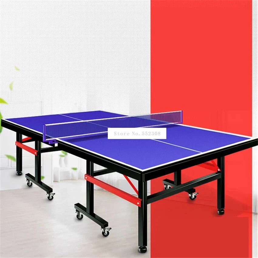 2.74x1.525m Foldable Table Tennis Table Desk High Density Fiberboard Load Weight 300kg For Ping Pong Indoor Sport Play Equipment