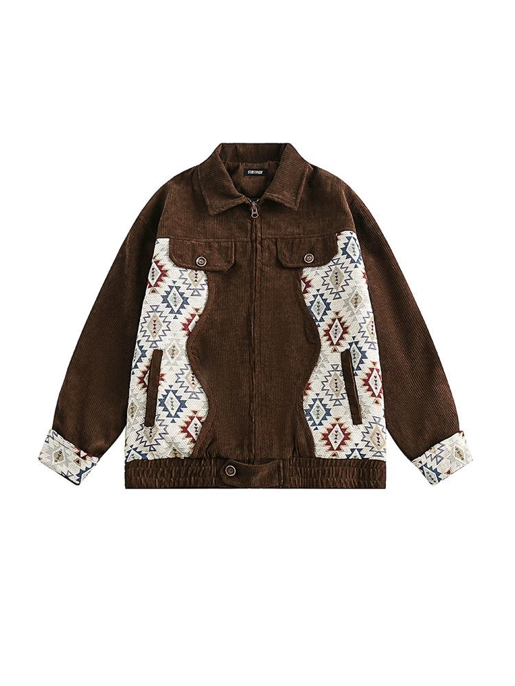 Wukong Available Corduroy Lapel Autumn Loose Jacket