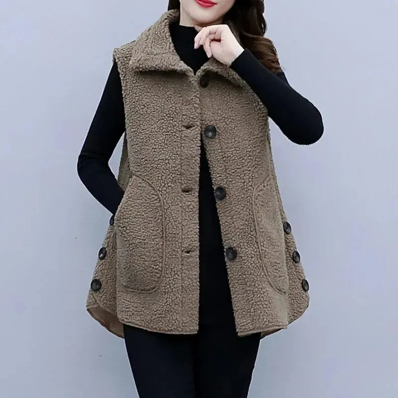 2023 New Autumn Winter Vest Jackets Women's Fashion Waistcoat Ladies Thickened Outwear Warm Sleeveless Coat Tops Female Overcoat