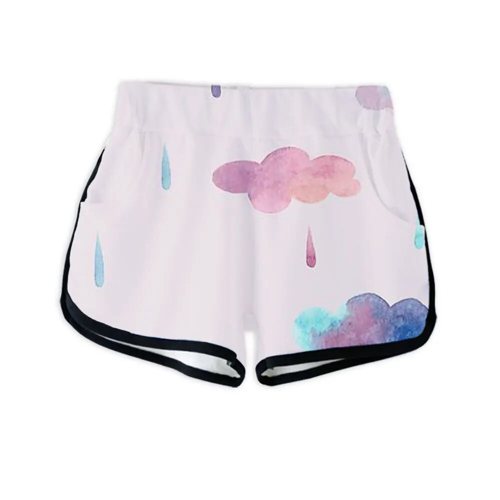 2023 New Style Women's Shorts with Clouds and Other Natural Scenery Prints Look Very Fashionable and Comfortable To Wear