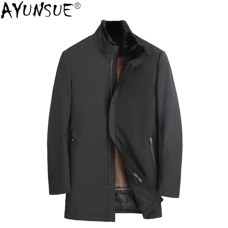 2024 Men's Clothing Winter Men Jacket Real Mink Fur Coat Thick Parkas Male Jackets 5XL Clothes Ropa De Hombre LXR482