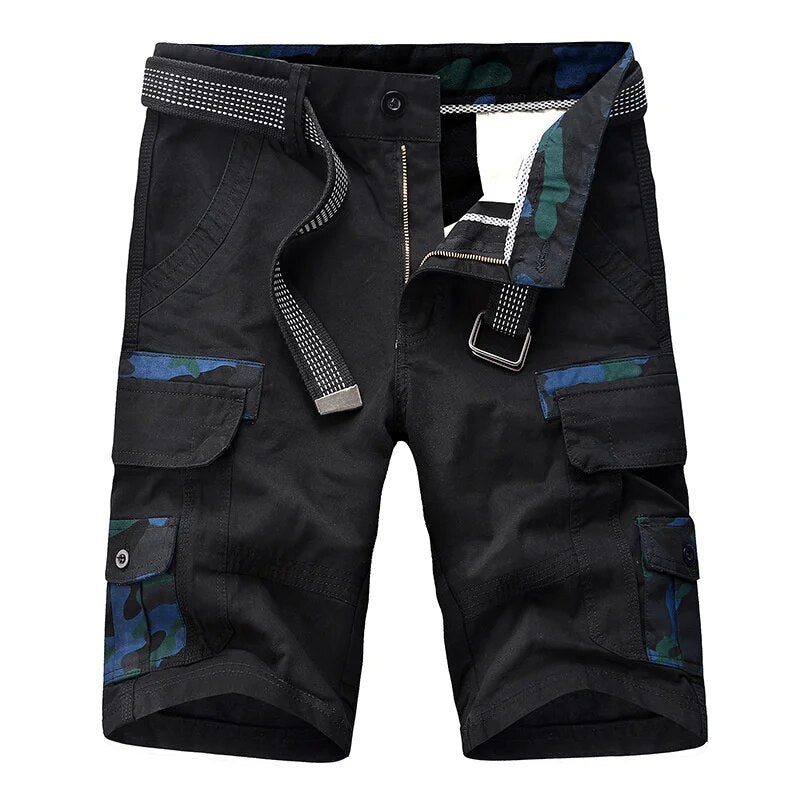 2023 New Fashion Men's Casual Loose Overalls Cotton Camouflage Five Cent Shorts Multi Pocket Pants Trousers Mens