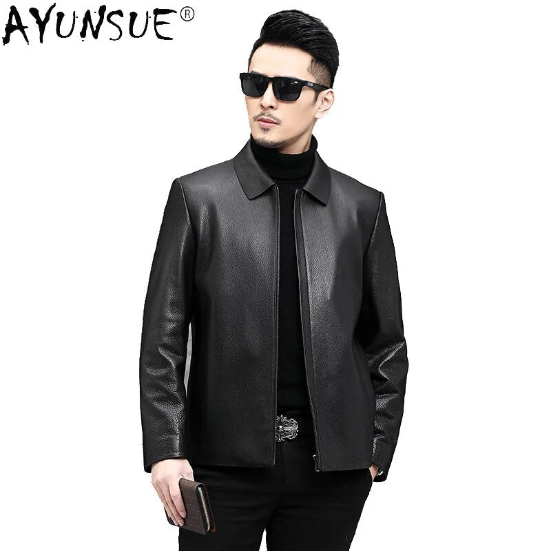 2020 men's clothing spring coat genuine goatskin leather jacket men short jackets mens casual outwear ropa hombre LXR804