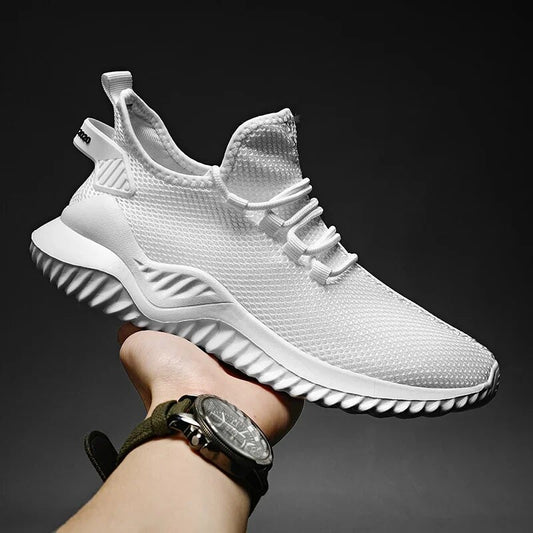 2023 Summer Men Platform Sneakers Light Comfortable Sports Mesh Running White Casual Tennis Shoes Big Size Zapatillas Hombre