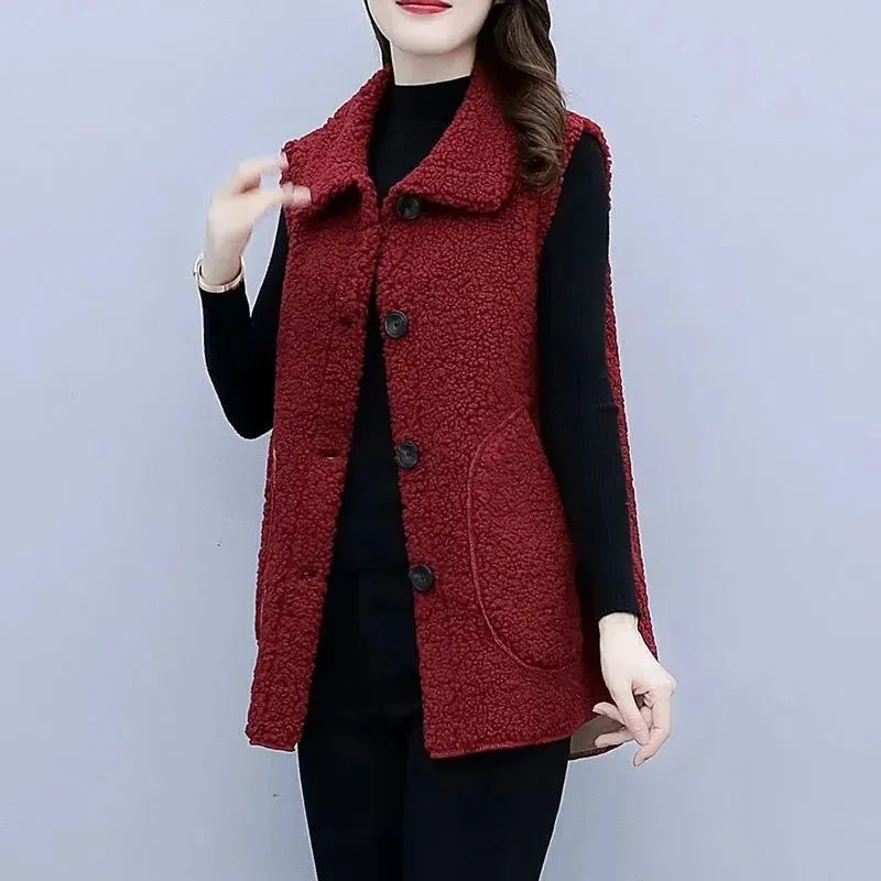 2023 New Autumn Winter Vest Jackets Women's Fashion Waistcoat Ladies Thickened Outwear Warm Sleeveless Coat Tops Female Overcoat