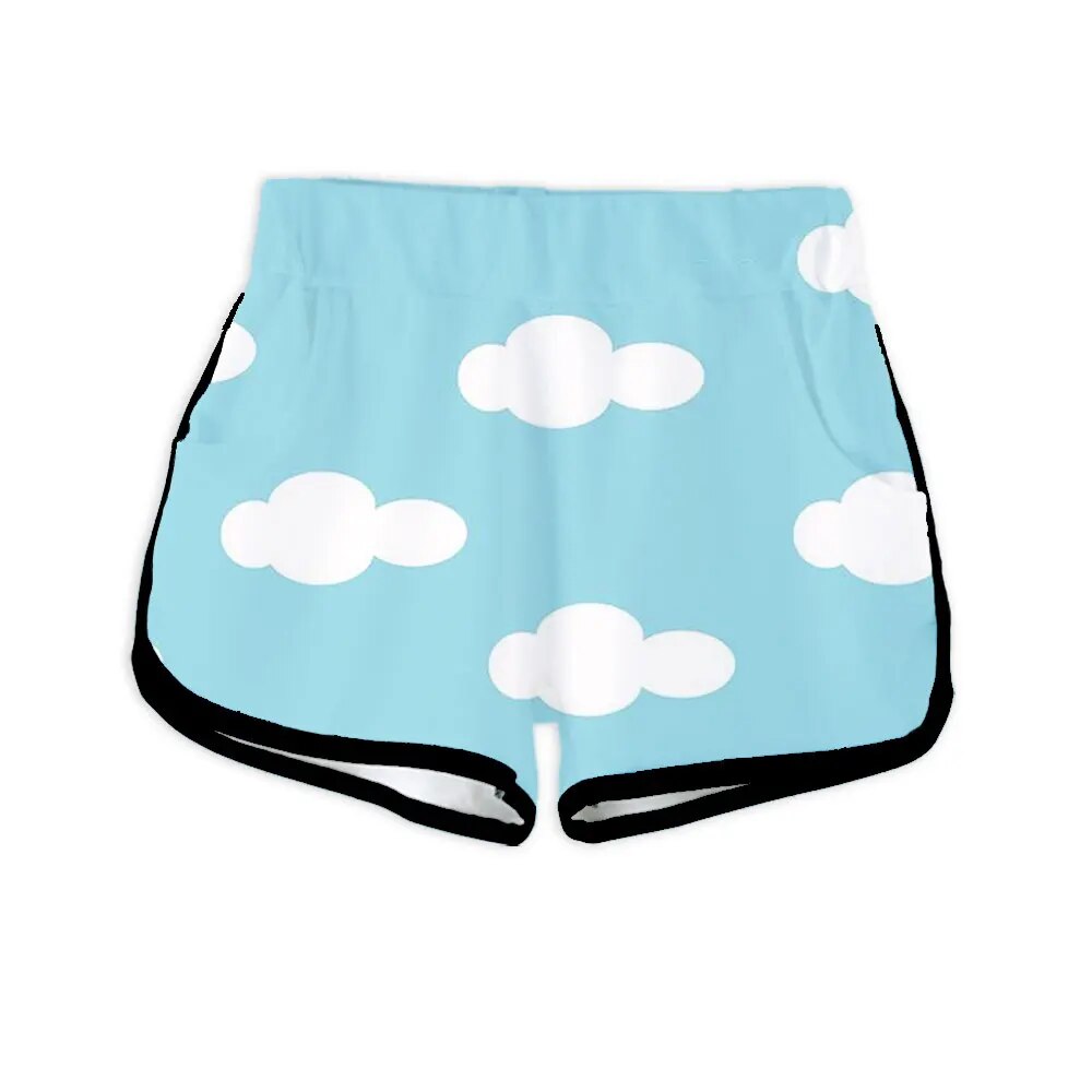 2023 New Style Women's Shorts with Clouds and Other Natural Scenery Prints Look Very Fashionable and Comfortable To Wear