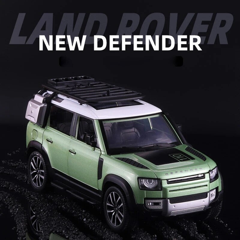 1:24 Scale Lands Rover Defender Off-road Vehicle SUV Alloy Model Car Diecast Model Simulation Sound & Light Toys For Children