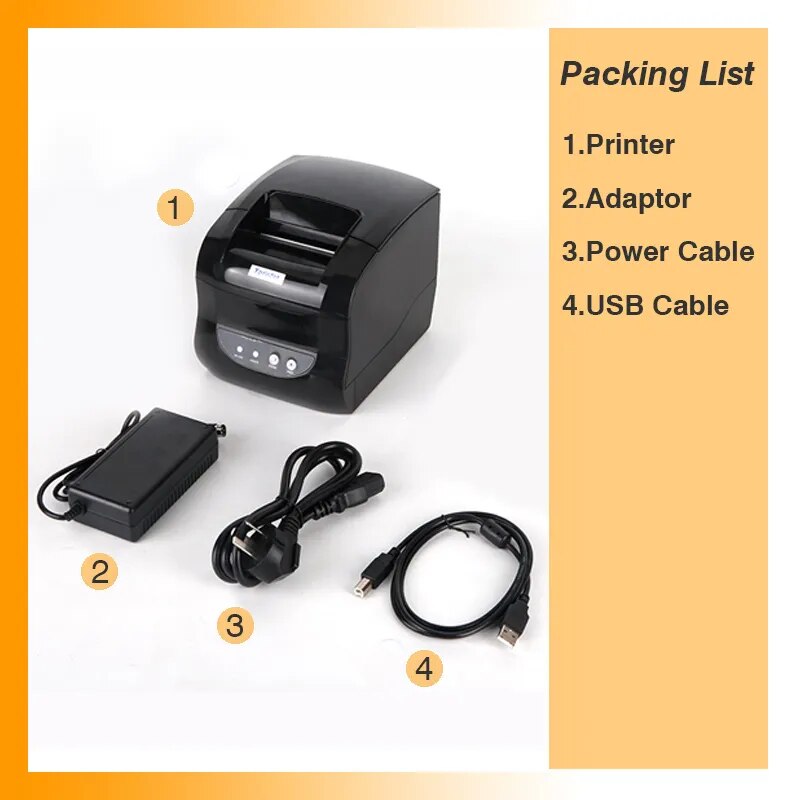 Xprinter Thermal Label Printer Barcode Sticker USB Bluetooth Printers Print 20mm-80mm 365B 370B DT325B for Android iOS Windows