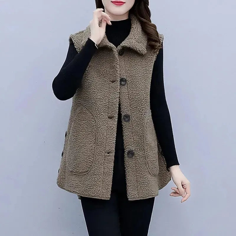 2023 New Autumn Winter Vest Jackets Women's Fashion Waistcoat Ladies Thickened Outwear Warm Sleeveless Coat Tops Female Overcoat