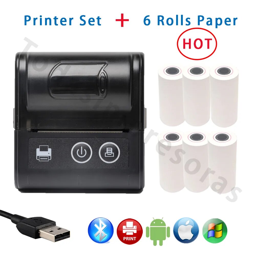 Wireless Mini Thermal Printers Portable Receipt Printer Thermal BT 58mm Mobile Phone Android POS PC Pocket Bill Makers Impresora