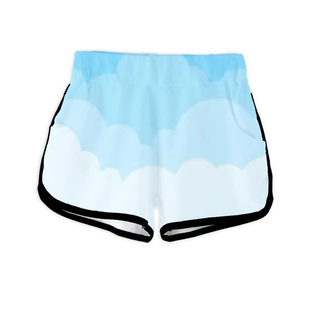 2023 New Style Women's Shorts with Clouds and Other Natural Scenery Prints Look Very Fashionable and Comfortable To Wear