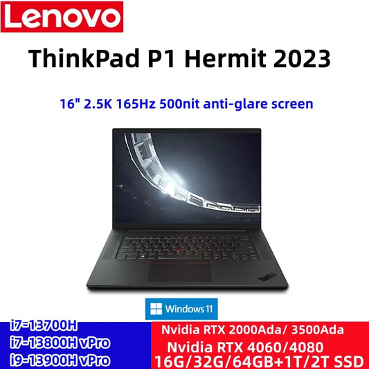 2023 Lenovo ThinkPad P1 Hermit Laptop i7-13700H/i7-13800H vPro RTX A1000/2000Ada/3500Ada/4060/4080 16inch 2.5K 165Hz Notebook PC