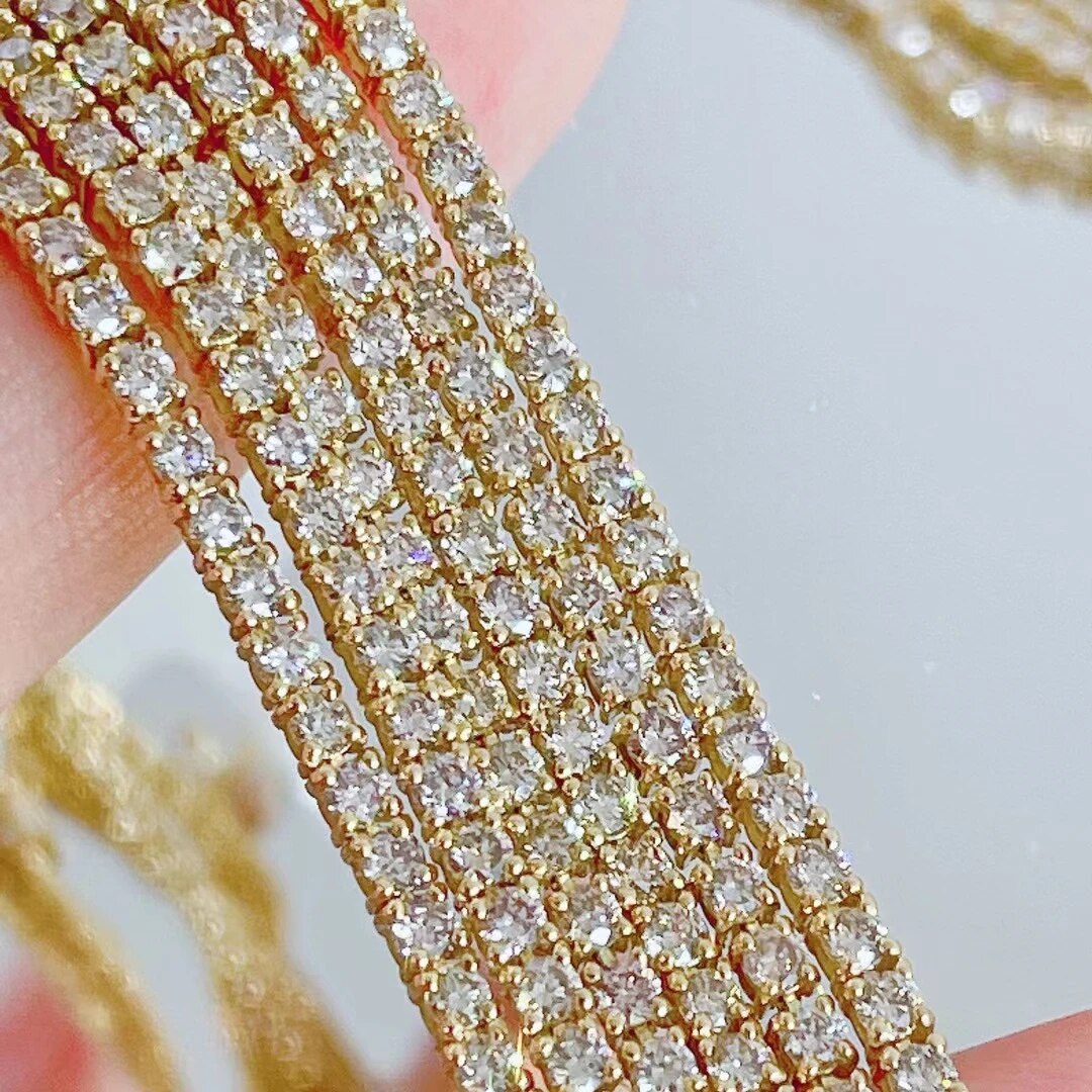 2 Carat Natural Diamond 18K Gold Tennis Bracelet Very Shiny Quality Assurance Wedding party Birthday Gift