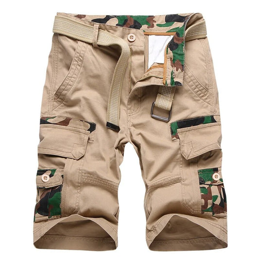 2023 New Fashion Men's Casual Loose Overalls Cotton Camouflage Five Cent Shorts Multi Pocket Pants Trousers Mens