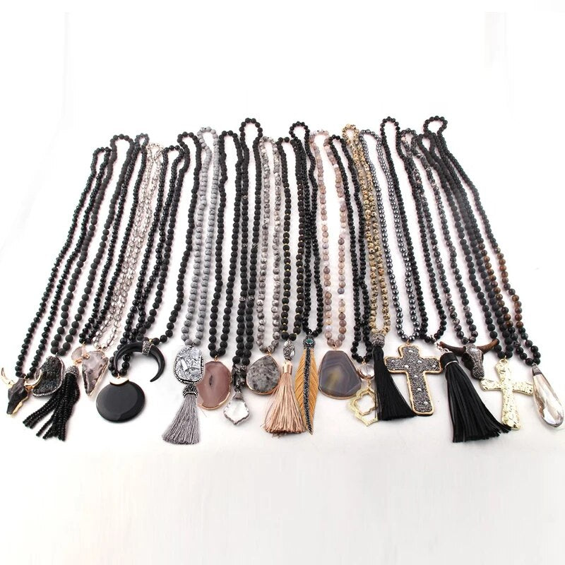 Wholesale Fashion 20pc Mix Color Black/Gray Necklace Handmade Women Jewelry